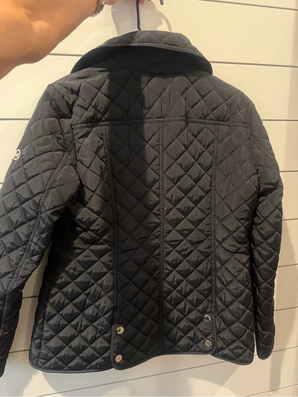 Michael Kors Black Quilted Diamond-Pattern Puffer Jacket